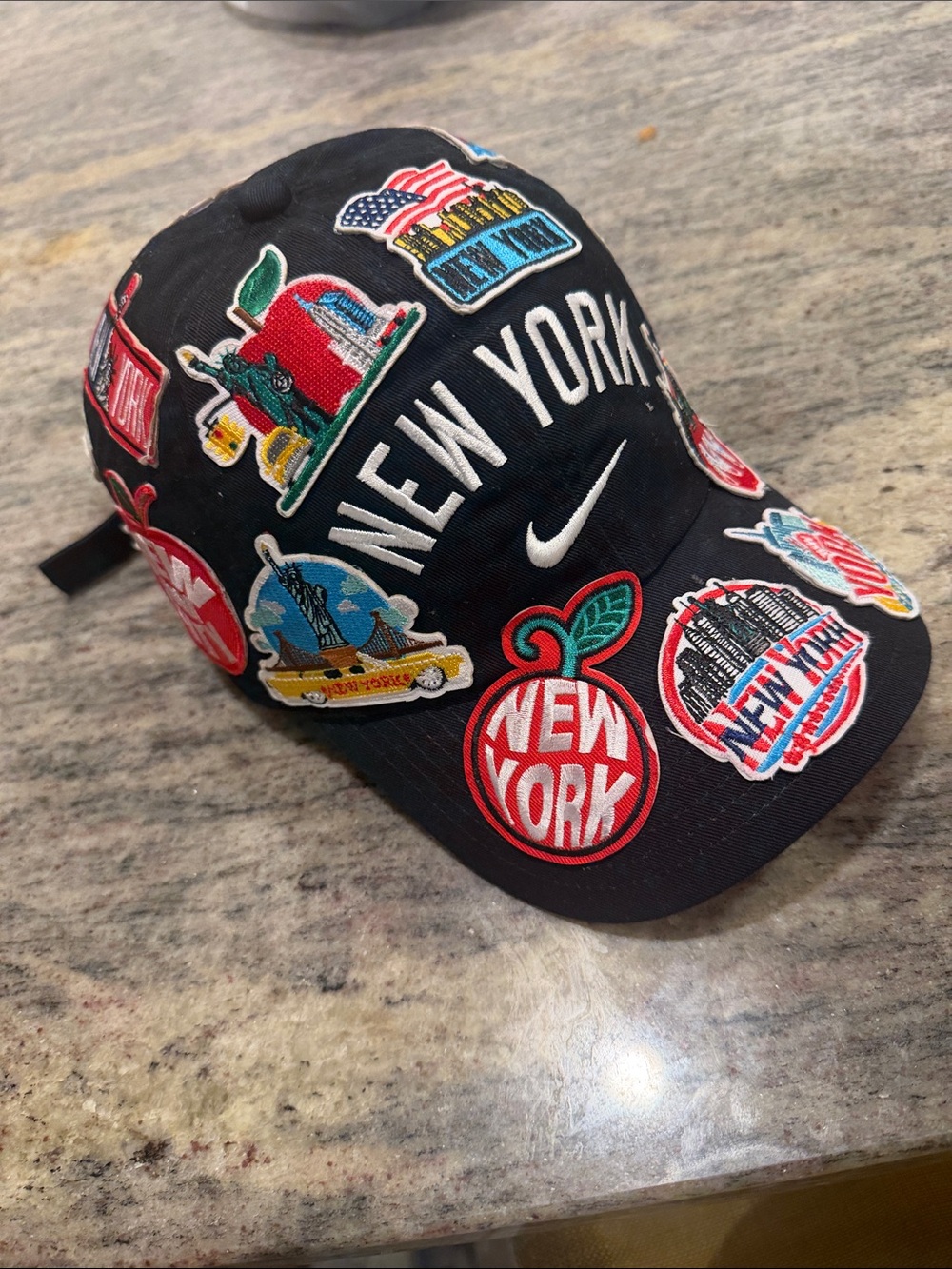 Nike Black New York Patch Cap with Colorful Embroidered Accents